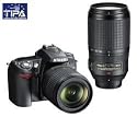 NIKON D90 + AF-S DX 18-70 f/3.5-4.5 IF ED Lens + AF-S VR 70-300 mm f/4.5-5.6G IF-ED Lens Including Charger, Lithium battery Consumer SLR camera Digital camera