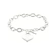 Designer Inspired Silver Heart Charm Toggle Bracelet Links Of Love