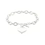 Designer Inspired Silver Heart Charm Toggle Bracelet Links Of Love