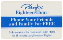 Collectible Phone Card: 18m Playtex 18 Hour (Expired 6/30/94)