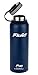Fluid Insulated Stainless Steel Water Bottle by Sports (Midnight Blue) - 40 Oz, Wide Mouth, BPA Free, Bonus Flip-top Lid Included