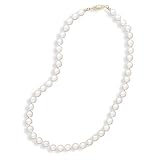 24 Inch 14k Yellow Gold 7-7.5mm (A) Akoya Pearl Necklace