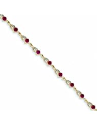2.7 Carat 14K Gold Diamond and Ruby Bracelet