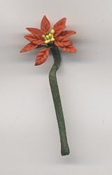 Dollhouse Miniature Handmade Red Pointsettia Stem