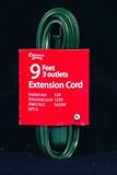 9 foot- 3 outlets extension cord green wire. 210047.