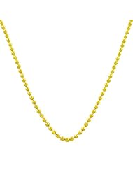 14 Karat Yellow Gold Shiny Ball Chain (1 mm Thick, 18 inch)