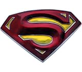  : SUPERMAN HAND-MADE ENAMEL YELLOW & RED 3D DIE-CUT BELT BUCKLE