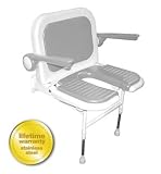 AKW Medicare 04250P 4000 Series Shower Seat Wide ?U shaped Padded with Back & Arms ? Gray   27.75 Inch W