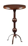 Round Accent End Table with Ribbed Ball Pedestal Design
