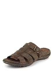 Blue Harbour Suede Buckle Mule Sandals