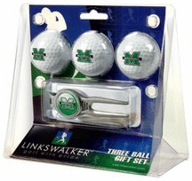 Marshall Thundering Herd 3 Ball Golf Gift Pack With Kool Tool