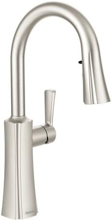 Moen S72608SRS Etch One-Handle High Arc Pulldown Kitchen Faucet with Power Clean, Spot Resist Stainless