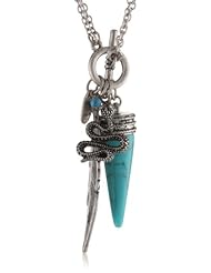 NINE WEST VINTAGE AMERICA "Treasure Trove" Silver-Tone Multi-Drop Snake Convertible Pendant Necklace, 16"-32"