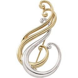 14K Two Tone Gold Brooch by Britney