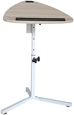 White Height &amp; Angle Adjustable Rolling Laptop Desk Table Folding Stand Tray Bedroom Notebook Desk