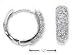 Sterling Silver Wide CZ Hinged Hoop Earrings