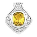 14K White Gold Citrine Pendant
