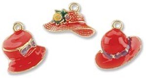 RED HAT CHARMS 3/PKG-RED HATS