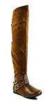 KF Women's Over-The-Knee Flat Buckle Boots 7