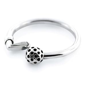 Bling Jewelry Designer Inspired Men's Sterling Silver Golf Ball & Club Key Ring