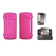 Hot Pink Silicone Gel Skin Cover Case + LCD Screen Protector for LG enV Touch VX11000