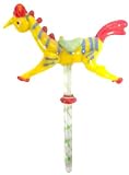 Glass Carousel Animal Birthday Candle Holder (Yellow Horse)