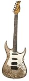 AXL Badwater SRO Electric Guitar, ¾ Size, Crackle Brown