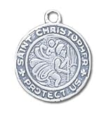 Solid Sterling Silver St. Christopher Charm