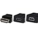 Gizga 3pcs USB A Female to A Female + USB Female to Micro USB Female + USB Female to Mini 5-Pin USB Female Adapters Couplers Connector