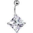 April 16mm Diamond Birthstone Belly Ring
