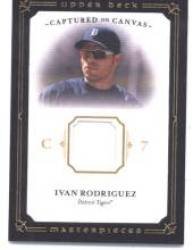 2008 Upper Deck / UD Masterpieces Captured on Canvas #IR Ivan Rodriguez - Detroit Tigers (Piece of Authentic Game Used Jersey) (Baseball Cards)
