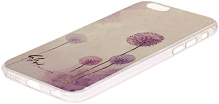 Jusor® Iphone 6/6s Case Silicone Soft Shell Painted Purple Dandelion Case for 4.7 Inches Iphone 6/6s