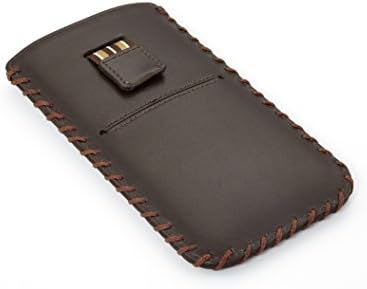Barga Cases Genuine Leather Pouch Case for iPhone 6, Dark Brown