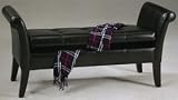 Elegant PU Bench with Storage