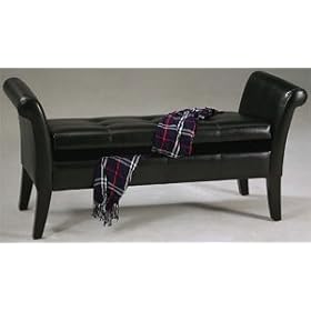 Elegant PU Bench with Storage