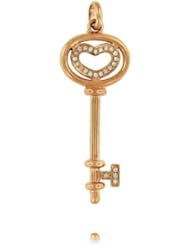 10k Rose Gold "KeyTo My Heart" Diamond Pendant, Birthstone of April, .10cttw.18" Gold Chain Included