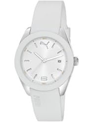 Puma Grip 3HD White Dial White Silicone Ladies Watch PU102712005