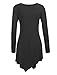 Made By Johnny MBJ WT737 Womens Long Sleeve Handkerchief Tunic L Black