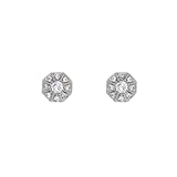 Karat Platinum Diamond Square Earrings (1/3 cttw, H-I Color, I1 Clarity)