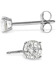 0.40 CT Diamond Stud Earrings 14k White Gold (H-I, SI-2)