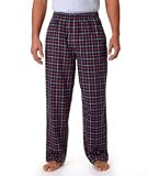 Robinson Adult Elastic Flannel Pant Side Pocket, Navy/ Orange, Small