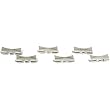 6 Slit Watch Band Ends Pieces Stainless Steel 20mm