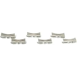6 Slit Watch Band Ends Pieces Stainless Steel 20mm