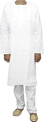 Ethnic Wear Men Cotton Embroidered Kurta Pajama Size L (chgkp029)