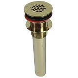 Elements of Design EB5002 P.O Plug 1 1/4 X 6 Solid Grid Strainer, Polished Brass