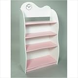 Gift Mark Four Tier Bookcase with Clock, Pink