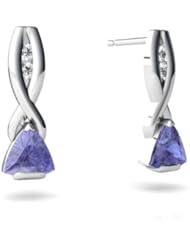 Genuine Tanzanite 14kt White Gold Earrings