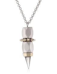 Sam Edelman Elongated Faceted Metal Pendant Necklace, 30"