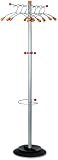 Alba PMWAVE Wavy Coat Rack, Six Hangers/Two Knobs/Four Hooks, Metallic Gray/Mahogany