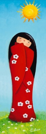 Beautiful Contemporary Artwork By Children's and Comic Book Artist Myriam Lakraa, Au Soleil High Quality Print 33x95cm